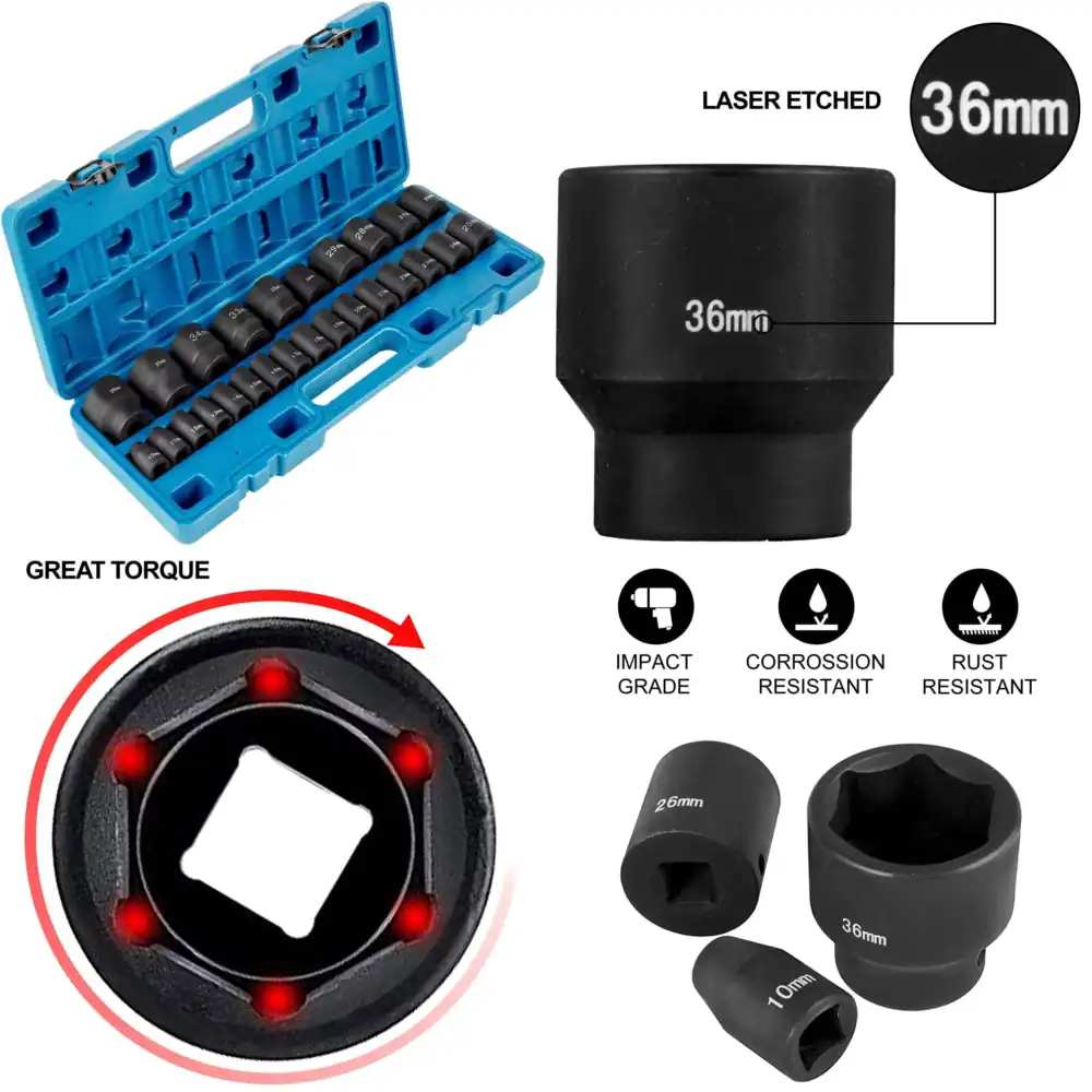 Industrial Laser Repair - Set di Chiavi a Bussola Metriche,