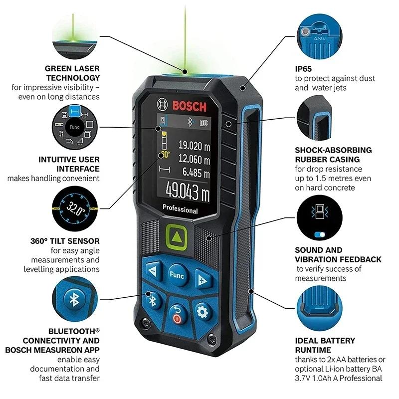 Telemetro Laser Bosch GLM50-27 - Industrial Green Laser recensione e prezzo