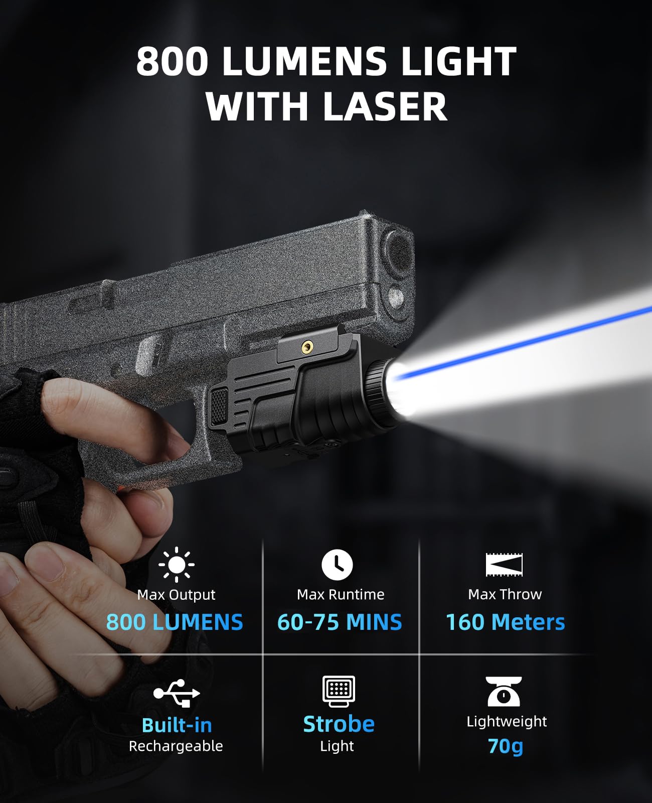 Ezshoot 800 lumens pistola leg - Industrial Green Laser recensione e prezzo
